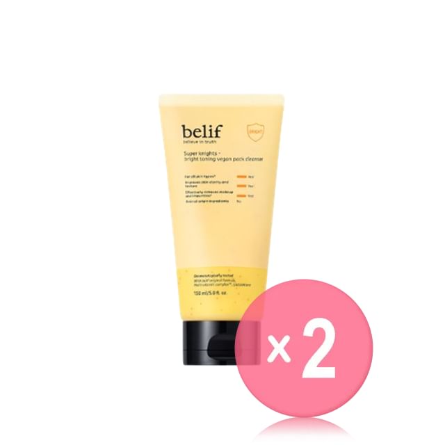 Belif-Super Knights Bright Toning Vegan Pack Cleanser 2pcs Bundle Set