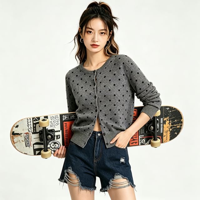 BERAN STUDIO-Polka Dot Cardigan