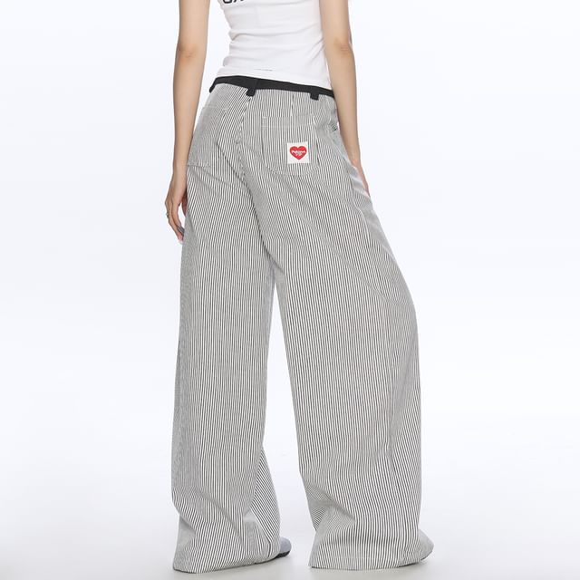 Berrytrix-Low Rise Striped Baggy Pants