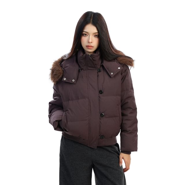 Berrytrix-Mock Neck Button-Up Padded Jacket