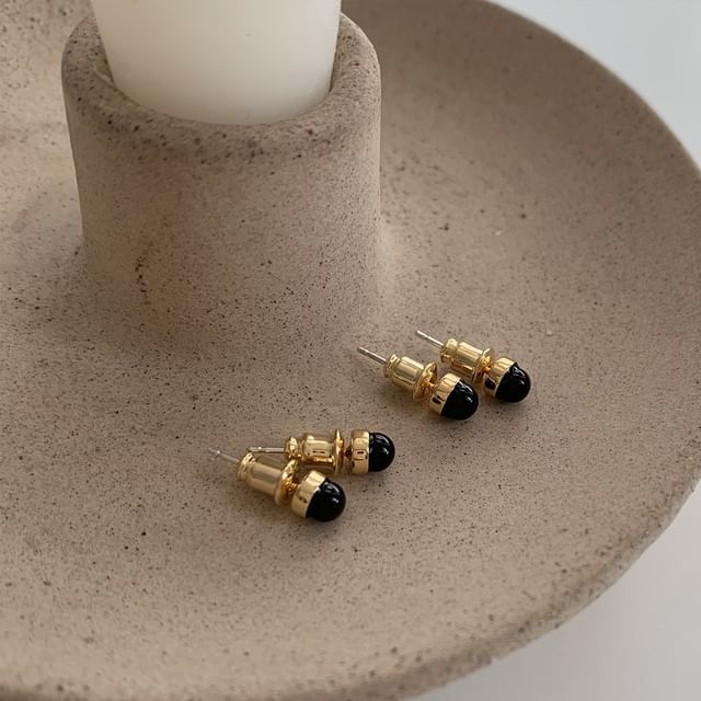 Betsuno-Agate Alloy Stud Earring