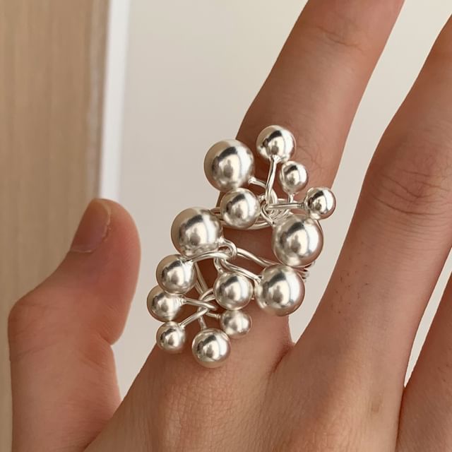 Betsuno-Bead Alloy Open Ring
