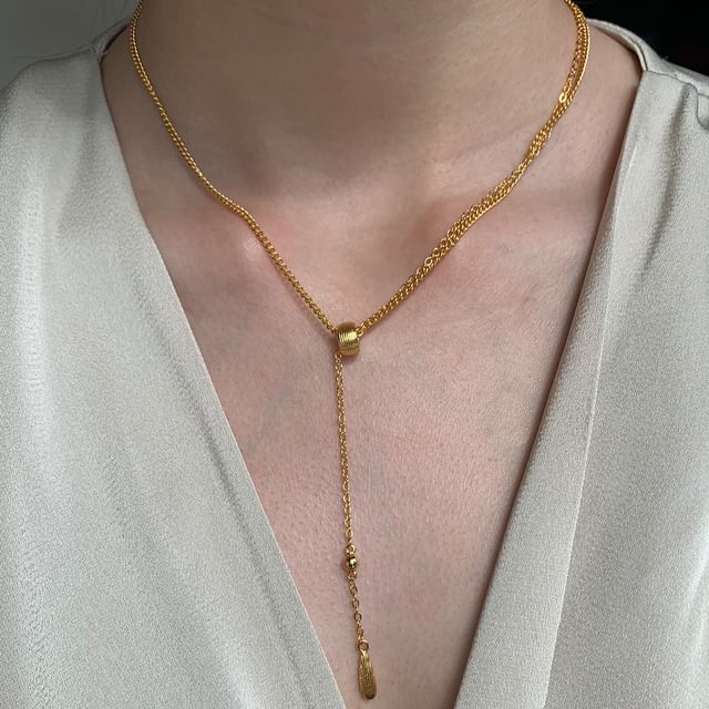 Betsuno-Waterdrop Lariat Necklace