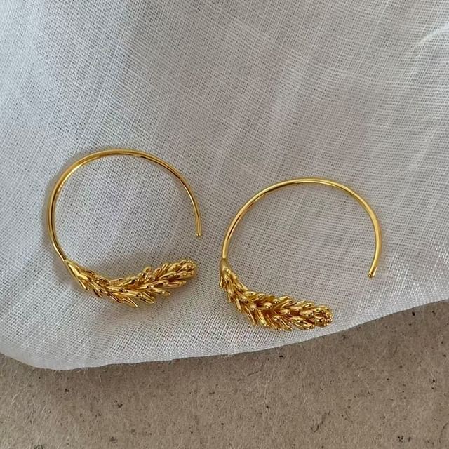 Betsuno-Wheat Alloy Open Hoop Earring