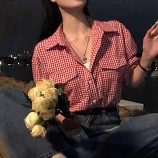 Bigfol-Long-Sleeve Collared Plaid Button Up Shirt