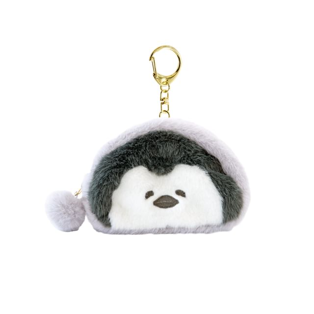 BISQUE-Animal Fluffy-faced Mini Pouch Penguin
