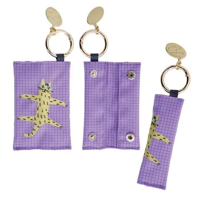 BISQUE-Animal Small Wallet with Bag Charm Cat