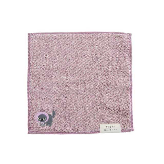 BISQUE-Cat Angry Machiko Face Towel Pink