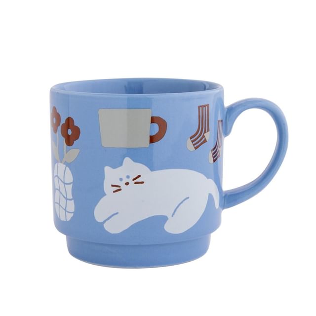 BISQUE-Cat Ceramic Drinking Cup