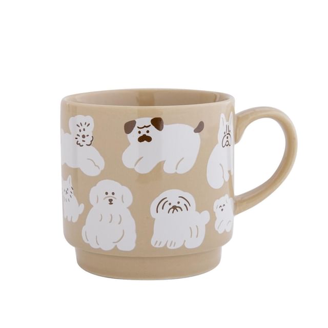 BISQUE-Dog Ceramic Drinking Cup