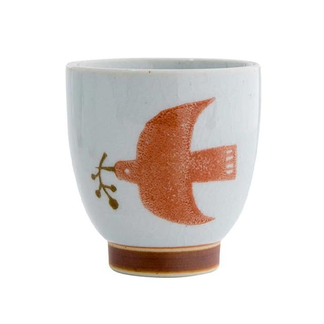 BISQUE-Hasami Ware Kukka Lokki Ceramic Tea Cup Red
