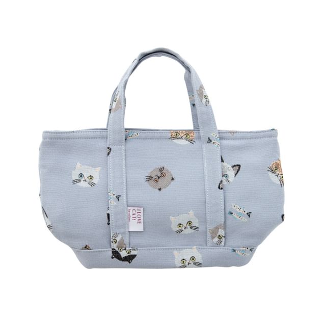 BISQUE-I Love Cat Tote Bag Lavender