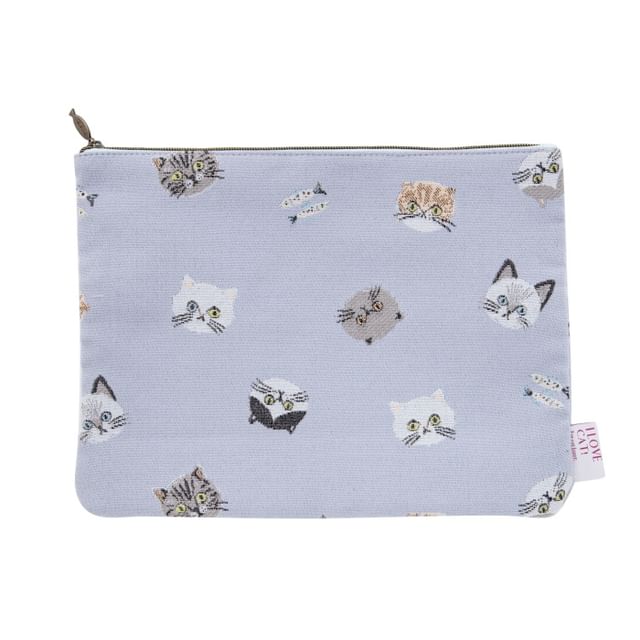 BISQUE-I Love Cat Zipper Pouch Lavender