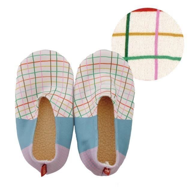 BISQUE-Muffle Slipper Socks Mix Check