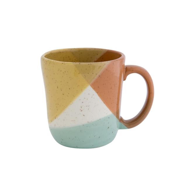 BISQUE-Pale Color Block Drinking Cup Yellow