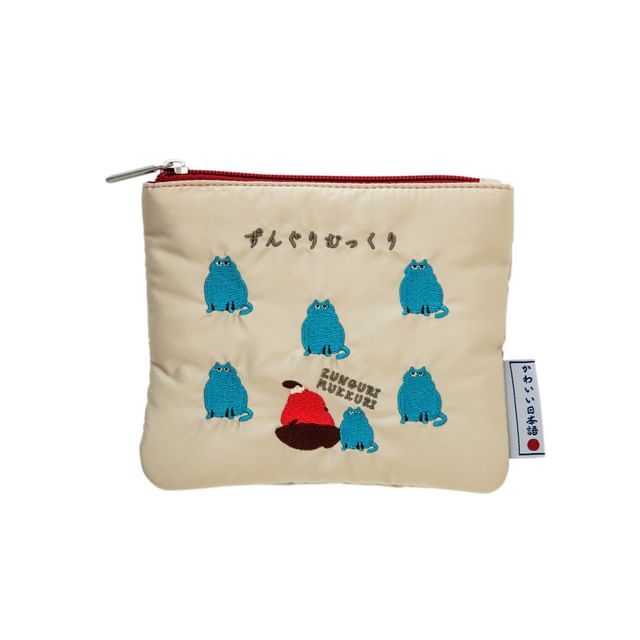 BISQUE-Somewhat Cute Japanese Flat Pouch Beige