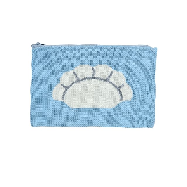 BISQUE-Yummy Knit Flat Pouch Blue