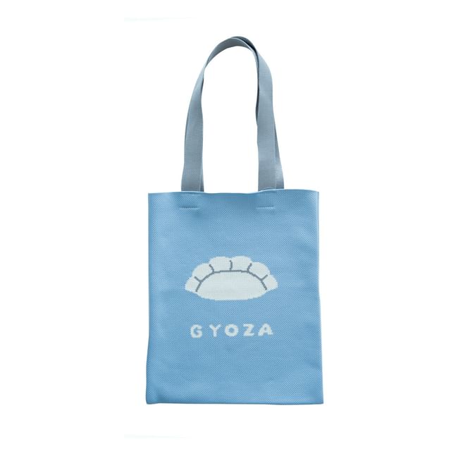 BISQUE-Yummy Knit Tote Bag Blue