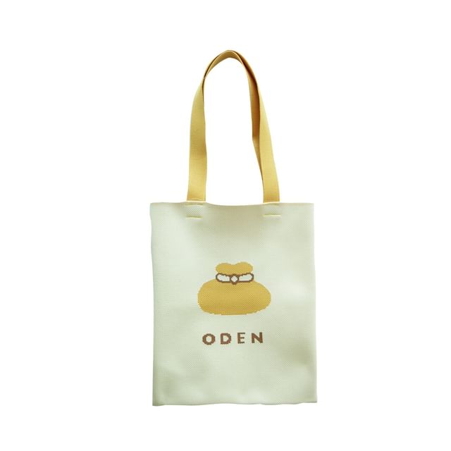 BISQUE-Yummy Knit Tote Bag Yellow