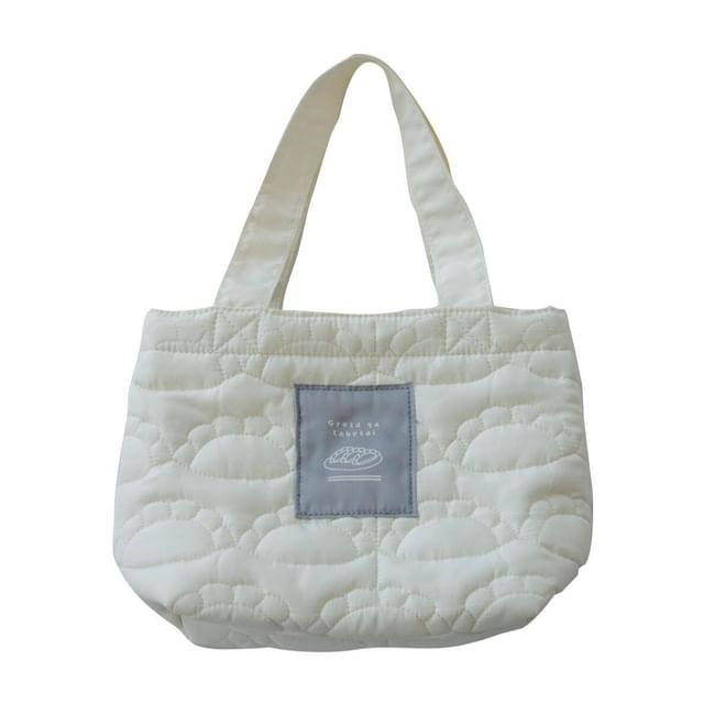 BISQUE-Yummy Quilt Mini Tote Bag Ivory
