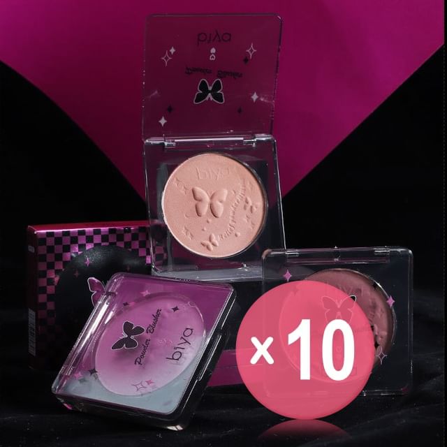 biya-Clear Tipsy Embossed Blusher - 5 Colors 10pcs Bundle Set