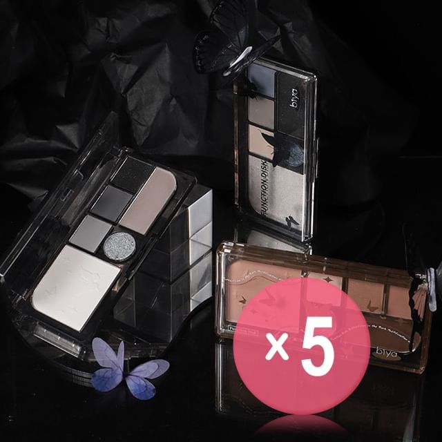 biya-Dark Night Butterfly Eyeshadow Palette - 4 Types 5pcs Bundle Set