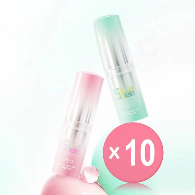 biya-Melting Candy Temperature Change Lipstick - 2 Colors 10pcs Bundle Set