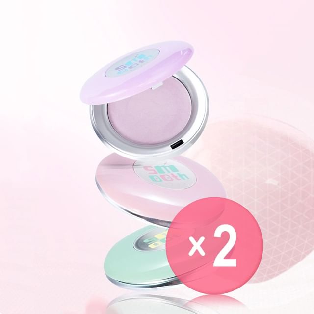 biya-Silky Mist Soft Veil Pressed Powder - 3 Colors 2pcs Bundle Set