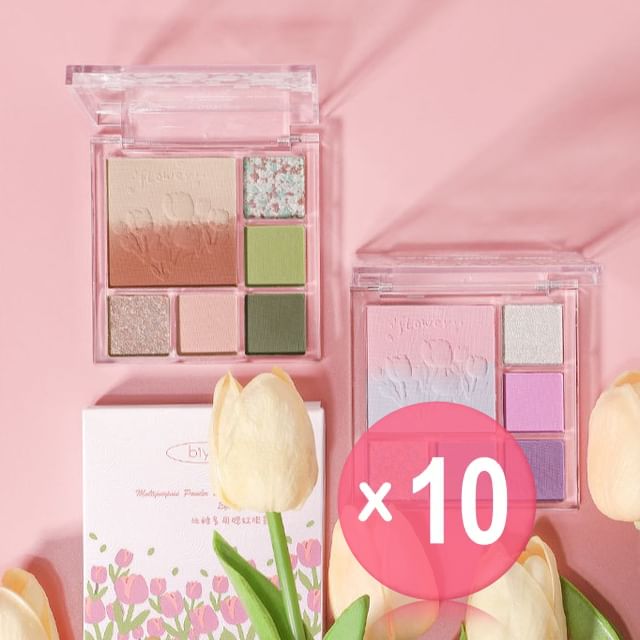 biya-Tulip Embossed Gradient Eyeshadow Palette - 4 Types 10pcs Bundle Set