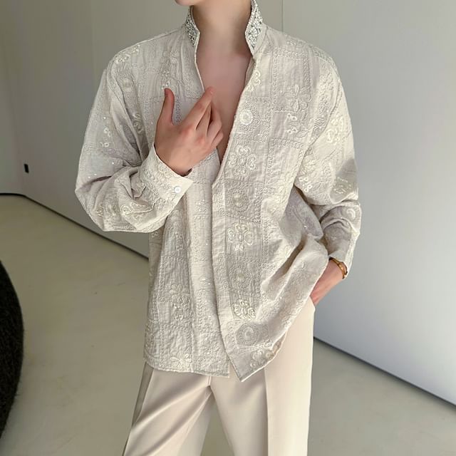 Bjorn-Long-Sleeve Jacquard Shirt