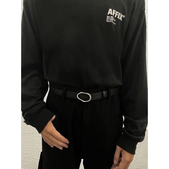 Black Degree-Faux Leather Belt