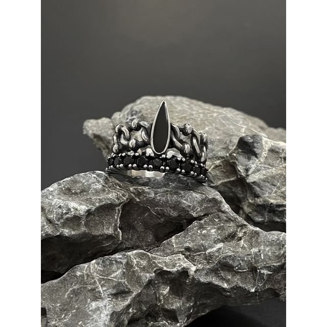 Black Degree-Metal Open Ring