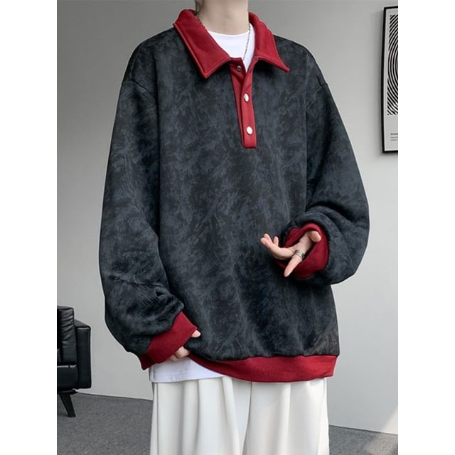 blastealle-Collar Two Tone Sweatshirt
