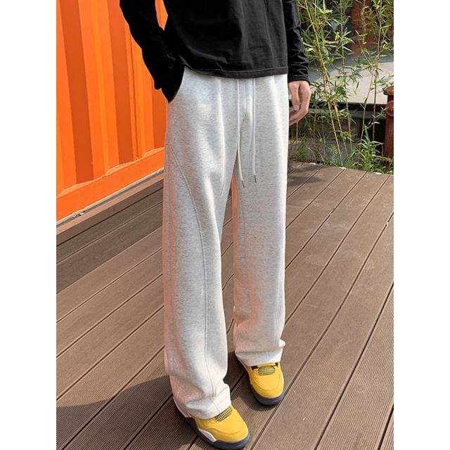 blastealle-Drawstring Waist Straight Leg Sweatpants
