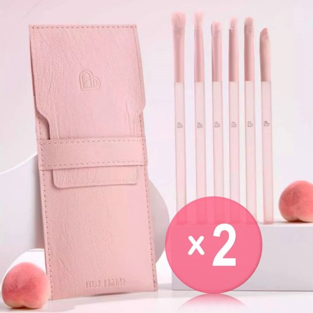 BLJ-Eye Brush Pouch Set - Semi Sugar Peach 2pcs Bundle Set