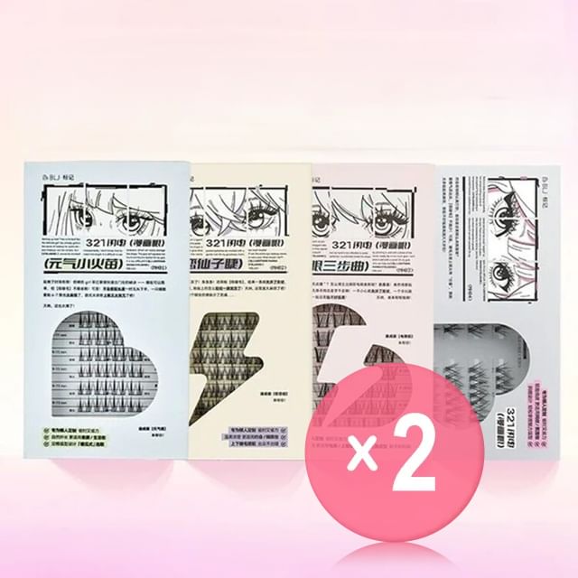 BLJ-Lightning Series Manga Eyelashes - 4 Types 2pcs Bundle Set