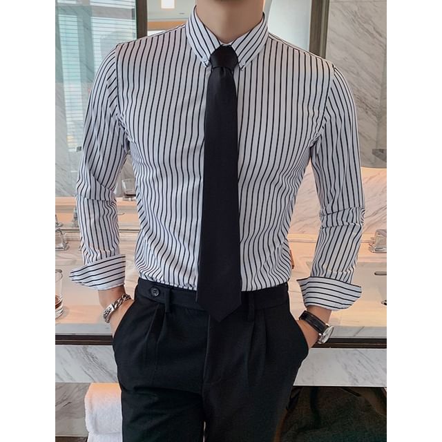 Blueforce-Long-Sleeve Pinstripe Shirt