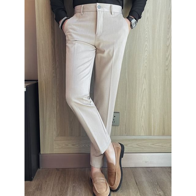 Blueforce-Mid Rise Plain Tapered Dress Pants