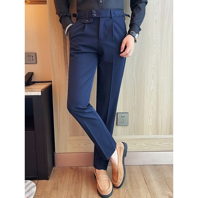Blueforce-Mid Rise Plain Tapered Dress Pants