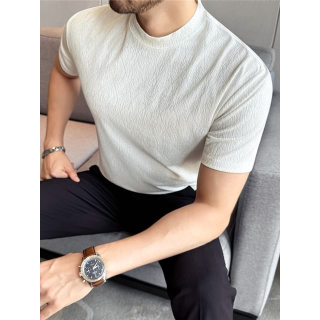 Blueforce-Short Sleeve Plain Knit Crew Neck T-Shirt