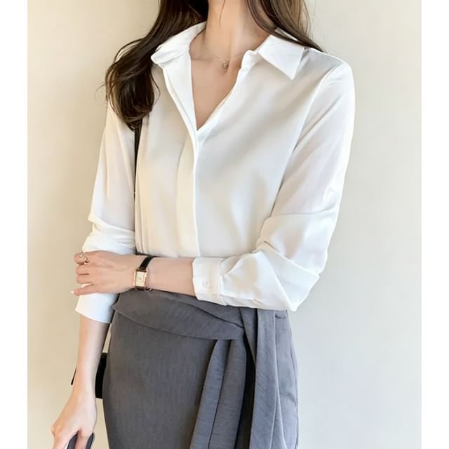 Bolgivy-M - Long-Sleeve Plain Shirt