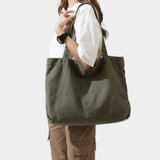 Bolso-Canvas Plain Tote Bag