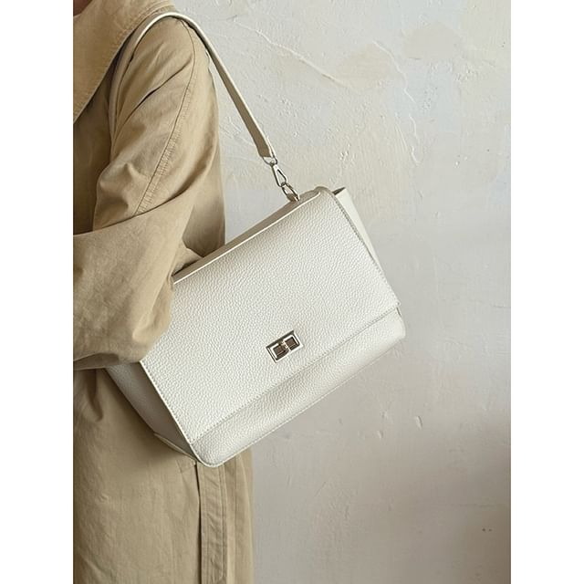 Bolso-Faux Leather Flap Shoulder Bag