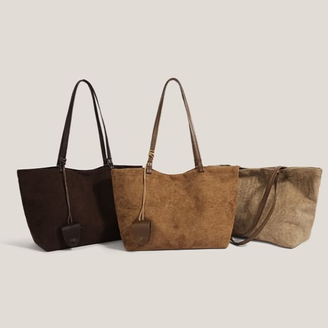 Bolso-Faux Suede Tote Bag