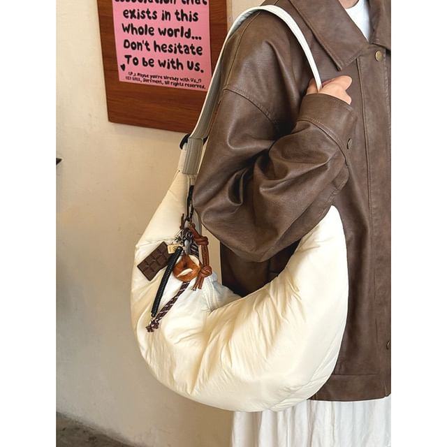 Bolso-Nylon Plain Hobo Bag