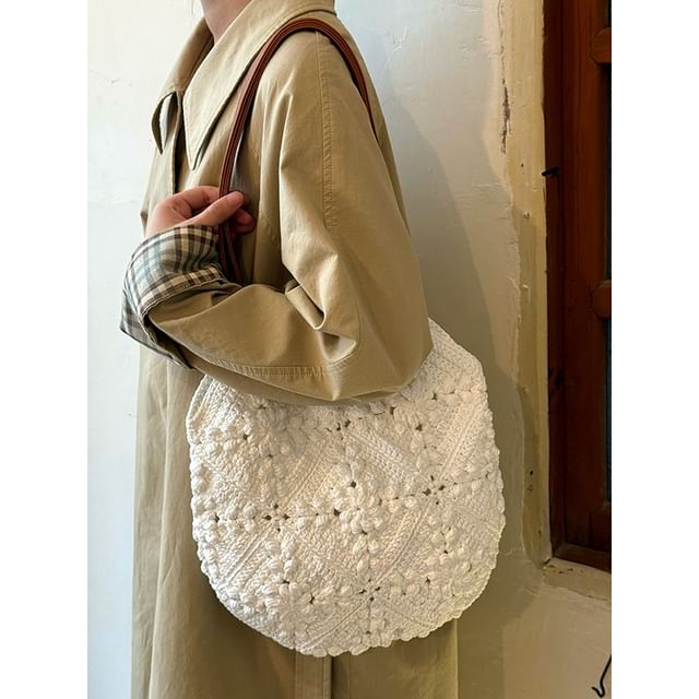 Bolso-Perforated Knit Tote Bag