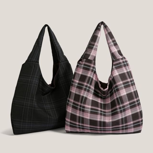 Bolso-Plaid Tote Bag