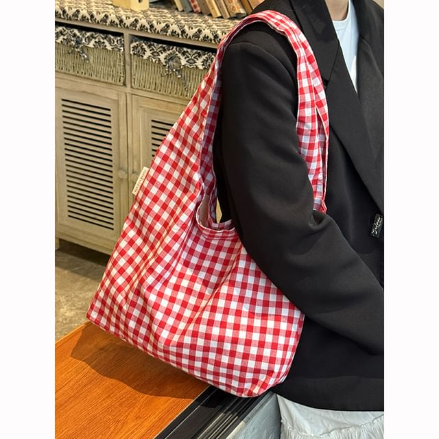 Bolso-Plaid Tote Bag