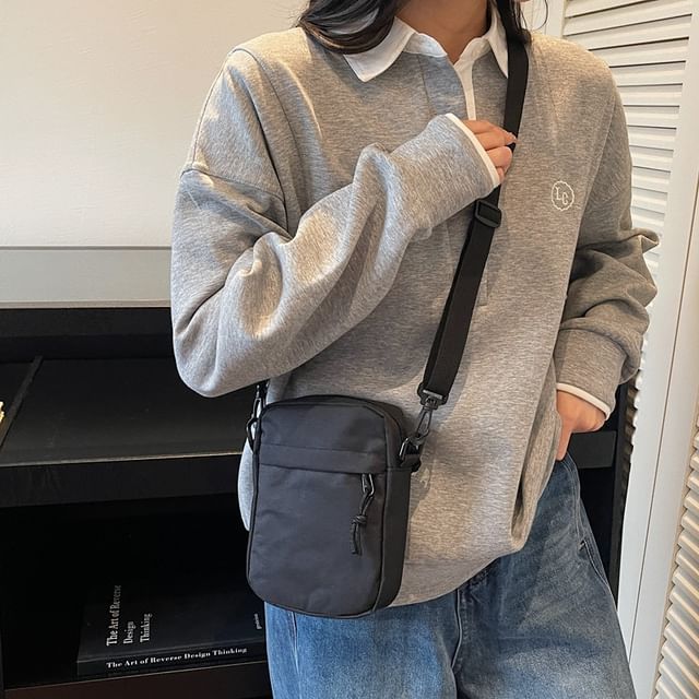 Bolso-Plain Fabric Crossbody Bag