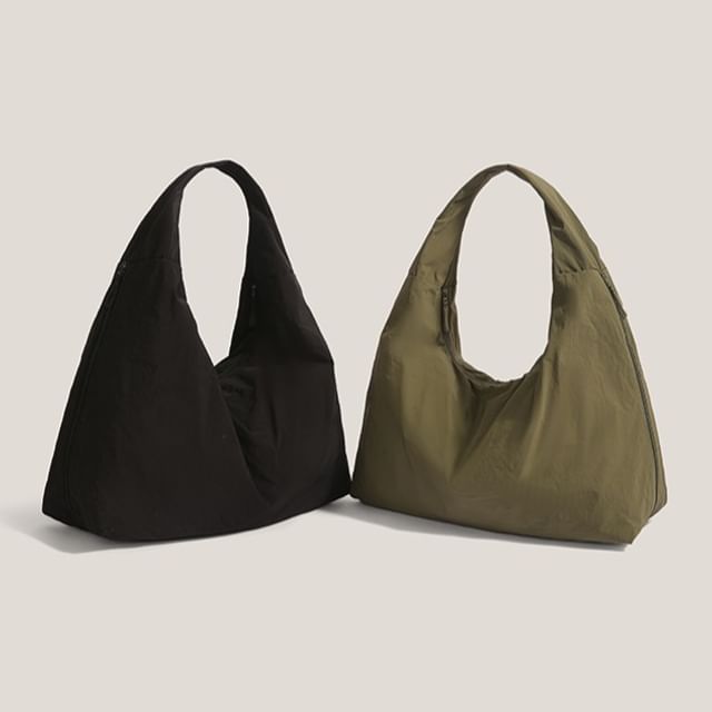 Bolso-Plain Fabric Shoulder Bag